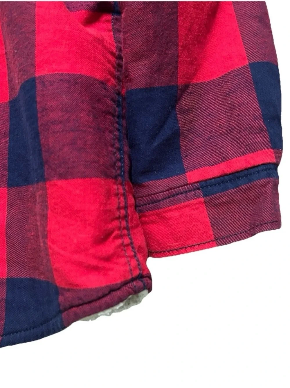Toddler Baby Gap Red Blue Plaid Sherpa Lined Flannel Size 3T